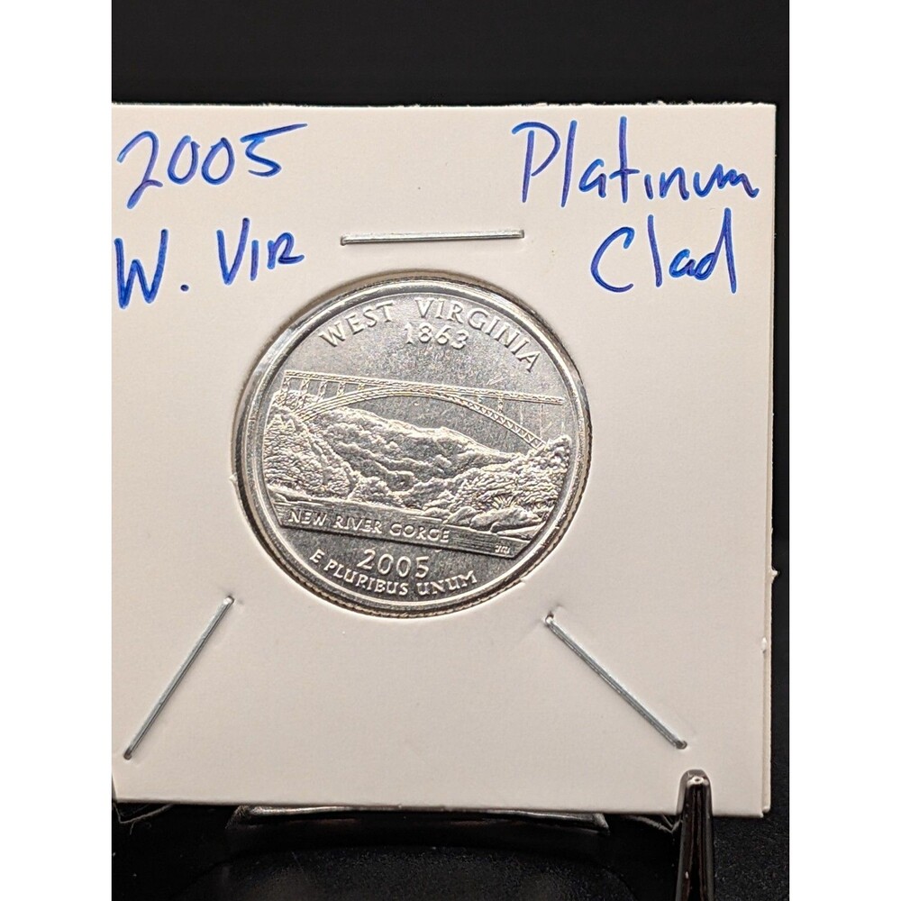 2005 West Virginia State Quarter Platinum Plated Collectible